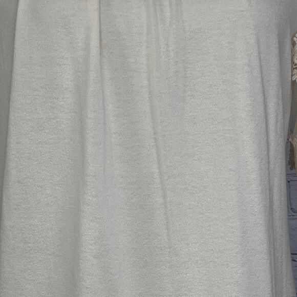 Willow Lace Sleeve Keyhole Button Blouse Cream Crew Neck Top Women's X- Large - Picture 6 of 9